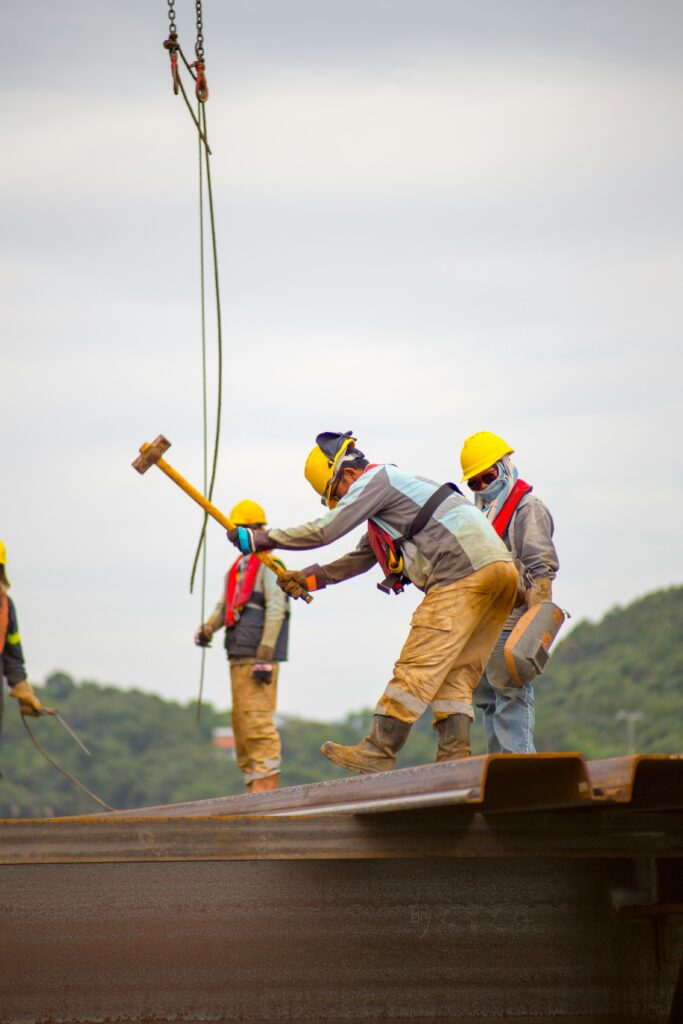 Construction Laundry Service - Construction Workers in Uniform